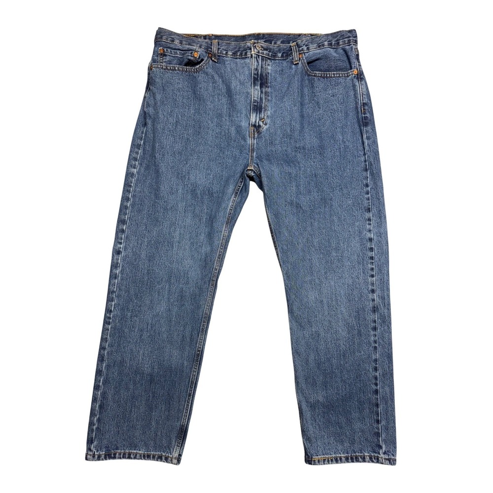 Levis 505 Regular Fit Jeans Mens 42x30 Medium Wash Blue Denim Straight Leg Pants